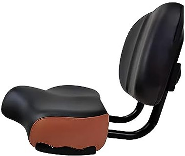 LOVIVER Fahrradsitz mit Rückenlehne, Fahrradsattel, breite Sitze mit Memory-Schaum für Ersatz-Fahrradsitzkissen für Rennrad, Heimtrainer, Schwarz Braun