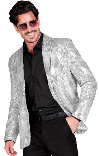 WIDMANN MILANO PARTY FASHION - Giacca Party Fashion con paillettes per uomo, Disco Fever, giacca da abito, Schlagermove