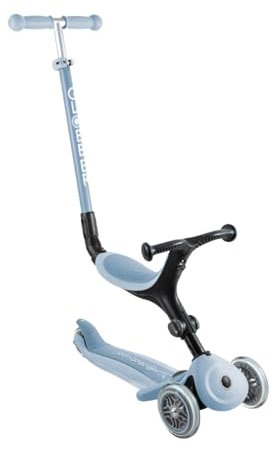 Globber - GO•UP Active Eco – Skalierbarer Tretroller, 3 Räder mit Sitz, für Kinder von 15 Monaten bis 6 Jahren, Himmelblau