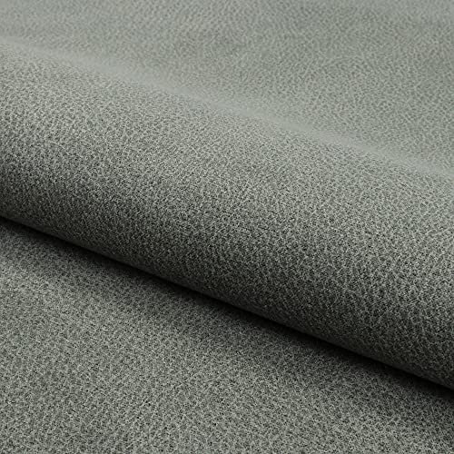 Fabreco CAYON Polsterstoff in Leder-Optik Meterware 140 cm breit, 100% Polyester, Gewicht 380 g/lfm, Nubukleder-Imitat für Sofakissen, Polsterbezüge und Sitzkissen - Grau 92