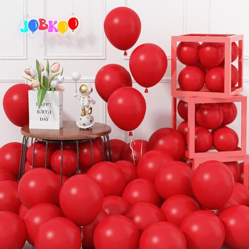 Jobkoo 5 Inch Red Balloons, 60Pcs Matte Latex Balloons for Arch, Garland, Party Decorations