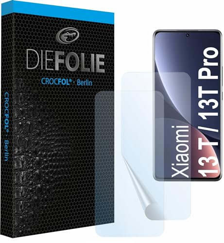 Crocfol für Xiaomi 13T / 13T Pro - Schutzfolie vom Testsieger [2 St.] - selbstheilende Premium 5D Langzeit-Premium Schutzfolie (Case-Friendly)