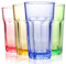 Plastic Tumblers Acrylic Stackable Drinking Glasses Stackable Cups for Adults 405ml Set of 4 Plastic Acrylic Drink Tumblers (405ml Color)