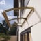 Vordach Überdachung Haustürvordach mit Regenrinne,Pavillion Türvordach Regenschutz Beständiger,Gebogene Fenster Markisen Aluminium Bügel und Transparente Platte Polycarbonat (80×150cm,Champagne Gold)