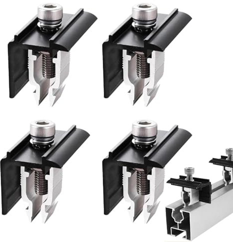 4 Stück Endklemme Halterung Balkonkraftwerk 30mm Endklemmen 30mm schwarz Solarpanel Halterung Randklemme Befestigung Solarmodul Set für gerahmte Modulhöhe 30mm-45mm (4pcs)