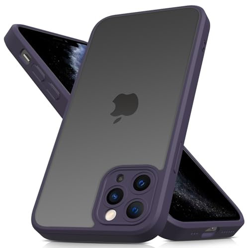 Mootobo für iPhone 11 Pro Hülle mit Kameraobjektiv, 10FT Military Grade Drop Protection Handyhülle mit Anti-Fingerprint Matte Back 5.8 Zoll - deeppurple