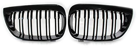 Kühlergrill vorne für BMW E81 E87 E88 1er-Serie 2004–2007, glänzend, schwarz, Fr&on&T Nieren-Kühlergrill, Ersatz