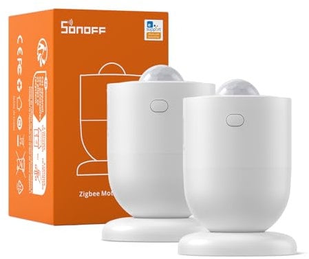 SONOFF SNZB-03P Zigbee 3.0 Bewegungsmelder,Smart Home Drahtloser Bewegungssensor,Zigbee Hub Erforderlich,Einstellbare Erkennungszeit Intervalleinstellung,PIR Motion Sensor Hausautomation ((2er-Pack)