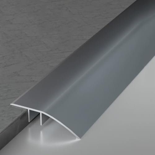 QSPNVFB Aluminum Door Threshold Ramp Floor Strip, Carpet Floor Transition Strip, 4cm Wide Metal Doorway Edge Trim Reducer For Laminate Tiles Garage(Iron grey)