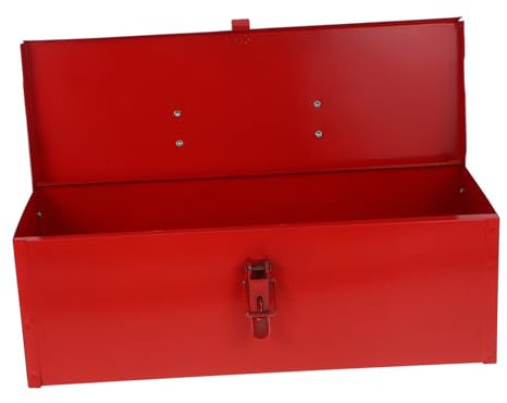 ETHZZLE Werkzeugbox Rot Tragbar Aufbewahrungsbox Für Haushalt Aus Eisen Wasserdichter Werkzeugkoffer Mit Schnalle Werkzeugaufbewahrungskoffer Zum Leicht Tragen