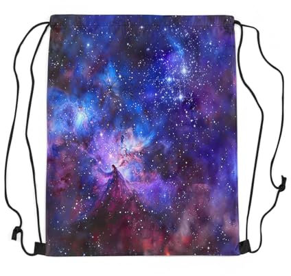 Loussiesd Galaxie Turnbeutel 30x40cm Weltraum Turnbeutel 3D Gedruckter Weltraum Sportbeutel Weltraum Äußerer Himmel Rucksack Universum Wolke Galaxie Gymsack Sportsack Erwachsene Männer Frauen