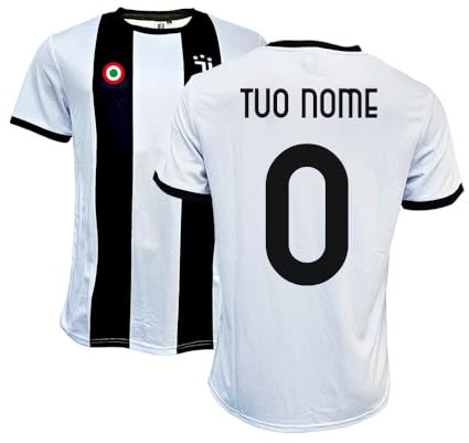 ZeroPlayer Maglia Replica Ufficiale Bianco-Neri 2025/2026 – Adulto/Bambino – Prodotto Autorizzato – Personalizzabile con Nome e Numero - Modello Home - Taglia 6Y