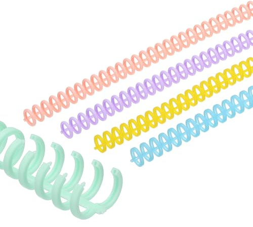 PATIKIL Bobines de reliure en spirale en plastique de 12 mm (1/2), ensemble de 50 pièces en spirale, capacité de 85 feuilles, pas de 3:1 pour la reliure de feuilles de papier, multicolore