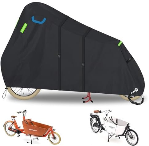 WLDGQGE Housse de Protection pour Vélo Cargo, Tissu Oxford 600D Durable Imperméable Housse de Protection Cargo Bike, résistant aux UV, indéchirable Housse de vélo Cargo, 270 * 75 * 100 cm (Schwarz)