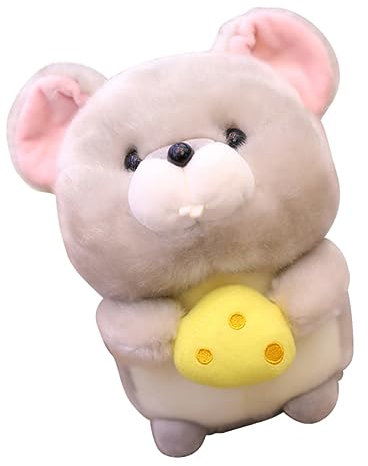 MOLUCKFU Rattenpuppe Plüschpuppe Kinderpuppe Dekorative Tierisches Spielzeug Light Grey