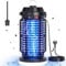 YISSVIC Elektrischer Insektenvernichter 4200V UV Mückenlampe 15W mit LED-Beleuchtung gegen Mücken Fliegen Motten Wasserdicht IPX4 für Innen- und Außenbereich Schwarz