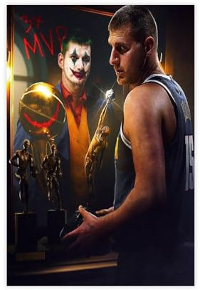 zxjwcm Nikola Jokic Poster7 Leinwand-Poster, Wandkunst, Dekordruck, Bild, Gemälde für Wohnzimmer, Schlafzimmer, Dekoration, ungerahmt: 30 x 45 cm