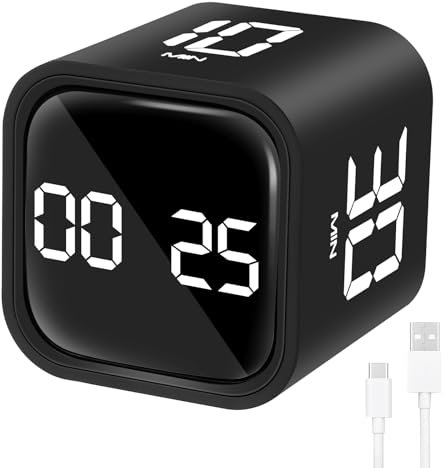 Farerkass Pomodoro Timer Temporizador Digital De Cubo Time Timer Temporizador Cocina Timer Cocina GestióN del Tiempo Usado En Oficina, Estudio, NiñOs, Cocina De Cocina, Ejercicio