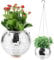 DAJAVE Pack of 2 Disco Ball Flower Pot, 15 cm, Silver Mirror Ball, Hanging Flower Pots, Disco Ball Plants, Disco Ball, Decorative Planter, Macrame, Disco Ball Planters with Chain for Outdoor Plants