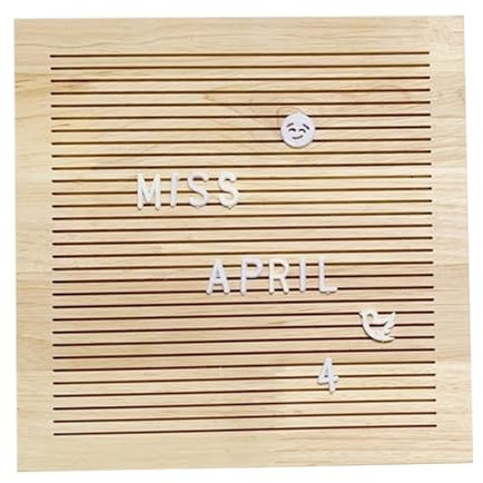 Generisch Letterboard Message Board,25,4 x 25,4 cm, natürliches Eichentafel | Wechselbares Briefbrett mit Buchstaben, Holz-Buchstabenschild für Babyankündigungen, Meilensteine, Bürodekoration