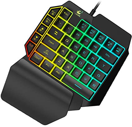 iplusmile 1pc Left-handed Mechanical Mixed Backlit Design Ergonomic Single-hand Control for Gaming and Home Use Compact and Portable Model