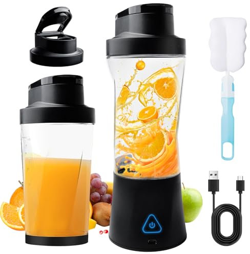 Smoothie Maker, 700ml Tragbarer Smoothie Mixer mit 6 Klingen USB Wiederaufladbar, Mini Blender für Smoothies Shakes und Proteinshakes Leistungsstarker, Standmixer für Reisen Büro Camping Zuhause