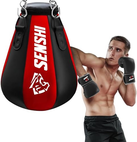 Outdoor Punch Bag 𝗛𝗘𝗔𝗩𝗬 𝗙𝗜𝗟𝗟𝗘𝗗 3, 4, 5ft For Boxing, MMA, Muay Thai Boxing Gloves, Skipping Rope & Bracket Set For Kids & Adults (Maize Wrecking Ball, 1.5 Ft)