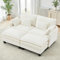 TCGBKAF Modulares Sofa mit Schlaffunktion,Chenille Ecksofa Klein mit Dicken Polstern,Sofa L Form Set mit Couch Kissen,Bequemer Sessel Wohnzimmer Couch mit Hocker,Chaiselongue (Beige, 197 cm L-Form)