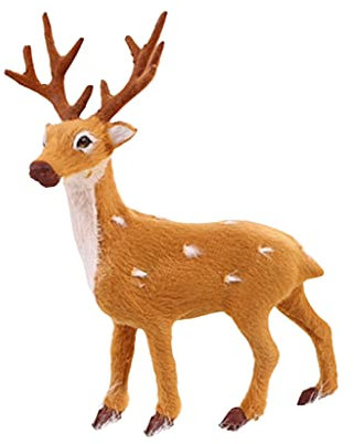 SELVFZ Simulazione Peluche Renna Alce Bambole Vacanza Renna Figure In Piedi Cervo di Natale 15/20/25/30/35 cm Ornamenti di Natale Capodanno