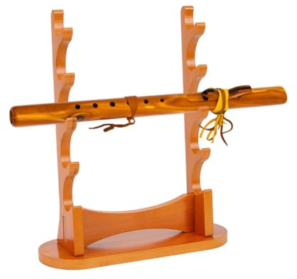 nbeads Flötenständer Aus Holz, 5 Stufiger Schwert Display Rack Aus Holz Desktop Halter Für Sopran Blockflöte Flöte Holzblasinstrument Schwerter, 31x11.5x37cm