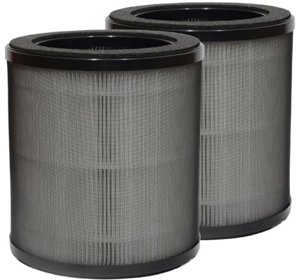 PUREBURG Replacement Filter Compatible with Coway AIRMEGA 50 Air Purifier,2-Pack H13 HEPA Activated Carbon 3-Stage Filtration Air Clean Dust VOCs Odor