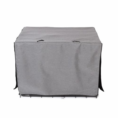 Danish Design Dog Crate Cover - Blackout Lined, Roll-Down Doors - Grey - Small