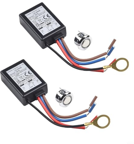 LD600S Dimmer Touch Schalter, 220~240V 50/60Hz, 0,8A 3-Wege-Finger-Touch-Dimmschalter Für 3-25W LED-Licht Bequeme Steuerung Ihrer Beleuchtung(2 Stück)