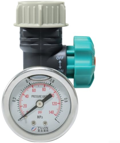 SiSinkal Regolatore automatico di pressione dell'acqua da giardino per sistema di irrigazione a goccia con manometro, regolazione manuale per un controllo preciso del flusso, per giardinaggio