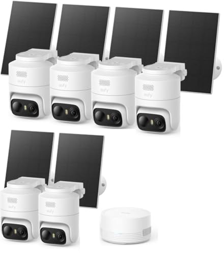 eufyCam C37 6-Kamera-Set, Überwachungskamera Außen, Farbnachtsicht, Solar | ohne Abo, HomeBase Mini, Gesichtserkennung