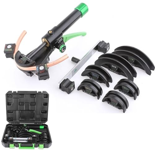 St—y999 Kit per Piegare Manualmente Tubi in Rame, Set di Attrezzi per Piegare Tubi in Rame con 7 Matrici, Intervallo di Diametri di Piegatura Tubi: 6–22 Mm, Forza di Piegatura Massima: 180 KN
