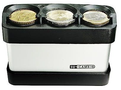 SU-CAMBIO Boite Porte-Monnaie mini en aluminium pour piêces de monnaie en euros.