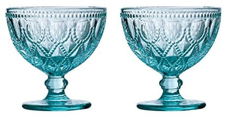 Premier Fleur Sundae-Piatti in Vetro Blu, 250 ml, Set di 2, 11 x 11 x 11 cm, 2 unità