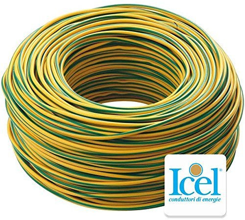 Cavo Icel FS17, Matassa Metri, Filo Elettrico Unipolare Isolante, Impianti Elettrici, Case, Imprese Edili (Giallo/Verde, 1 x 4 mm)