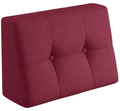 sunnypillow Palettenkissen für Gartenmöbel - Rückenkissen 60x40x20/10cm - Rückenpolster für Bett und Sofa - Palettenpolster für Palettenmöbel - Gesteppte Kissen mit Knöpfen - Rückenlehne Red