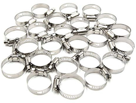 sourcing map 24pcs Collier de Serrage Tuyau Pince Clip Serre Joint 18-32mm Inoxydable Acier Pour Voiture Tuyau Câble