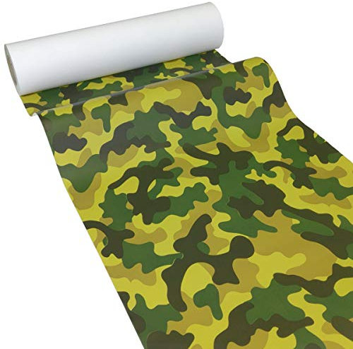 JUNOPAX Papier Tischläufer 50m x 0,40m Tarnmuster Camouflage, nass- und wischfest