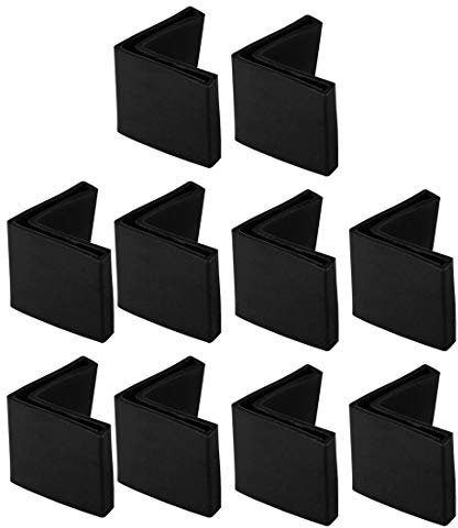 sourcing map 40mm x 40mm Angle Iron Foot Pads L Shaped PVC Furniture Leg Caps End Covers Floor Protector Black 10 Pcs