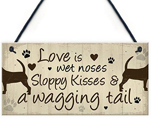 RED OCEAN Dog Signs And Plaques Funny Dog Sign For Home Pet Sign For Dog Sign Gift Keepsake Home Decor