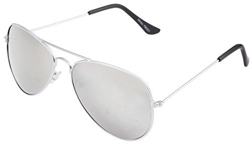 Unbekannt Sonnenbrille mit Federscharnier verspiegelt in verschiedenen Farbe (One size, Silber Silber)