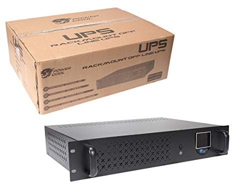 Powercool Intelligent Rackmount UPS Series, Uninterruptible Power Supply, 850VA, 2U Rackmount, LCD, USB Monitoring, 1 x UK Socket, 3 x IEC 320 C13, 2 x RJ45, 1 x USB | Black