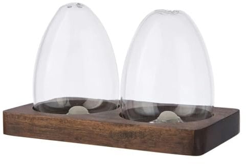 ARTISAN STREET Salt Pepper Set - Wood & Glass Shakers