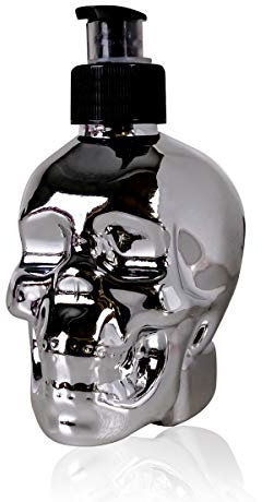 Accentra Handseife Totenkopf mit Flüssigseife im Seifenspender- Schädel/Skull, Pumpspender 300ml Handseife, Duft: Kirsche Chrome