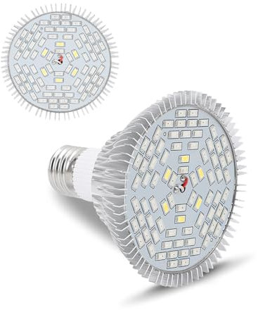 Fdit 50W LED Pflanzenlampe, E27 Vollspektrum Pflanzenlicht Innenpflanzen Wachstumslampen, Pflanze wachsende Lampen für Garten, Gewächshaus, Zimmerpflanzen, Sämlinge, Gemüse Blumen & Hydroponik