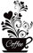 SITAKE Autocollant mural pour tasse à café et fleur, décoration noire pour café bar et station, panneaux de cuisine amovibles pour décorations, 30 x 48 cm